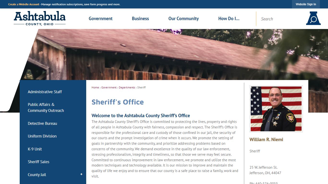 Sheriff's Office | Ashtabula County, OH - Official Website